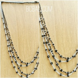 two color crystal beads bronze necklaces